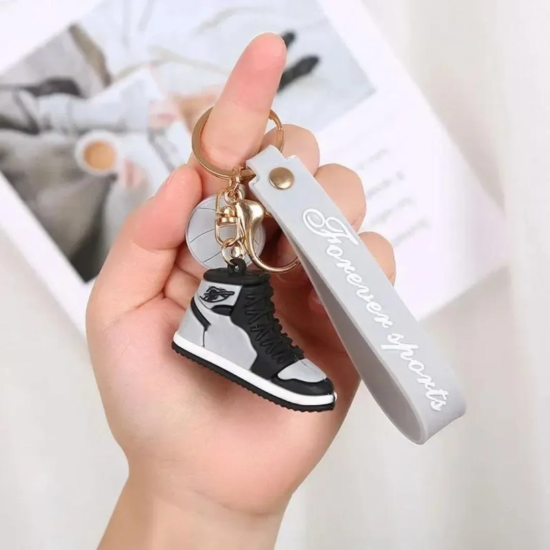 Whimsical 3D Rubber Silicon Cartoon Keyrings - Shoes ( Pack of 1 )